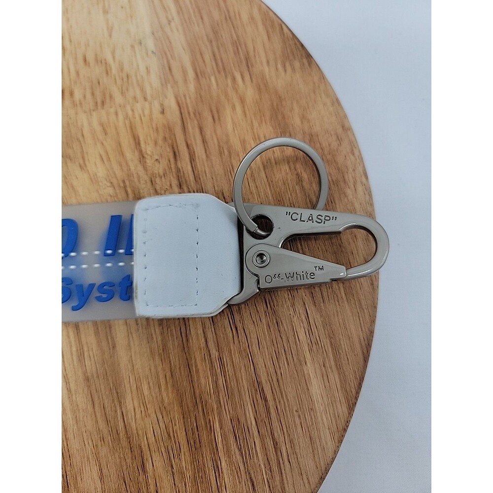 Off White Key Chain Blue, Clear Industrial Clasp Preowned - Picture 2 of 5